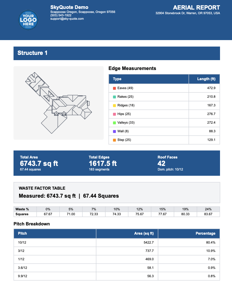 PDF report and Xactimate ESX file