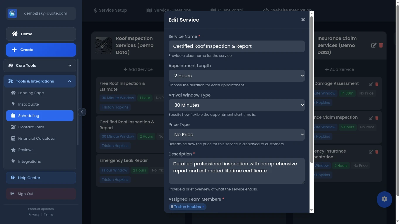 Service Name Setup