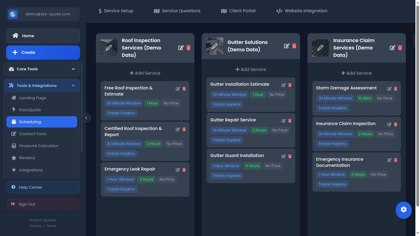 Service Setup
